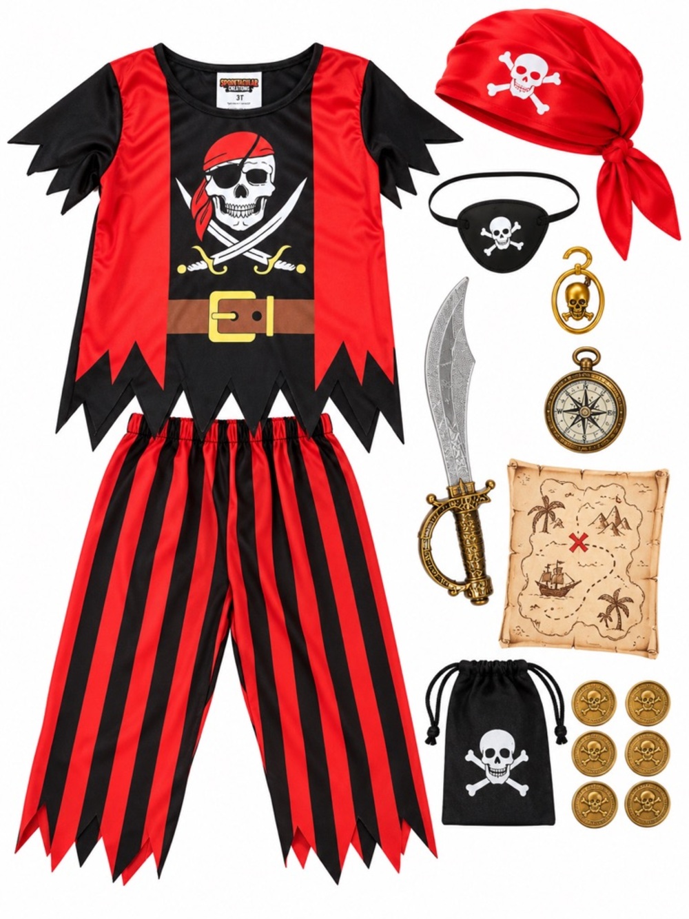 New - Spooktacular Creations Kids Pirate Halloween Costume | Size 3T